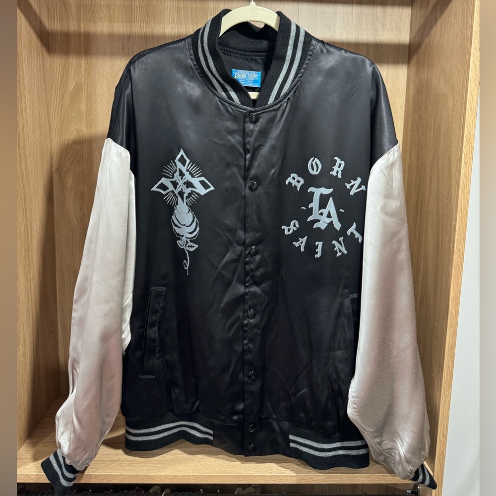 Saint Michael x Born x Raised Satin Bomber Jacket Sz XL